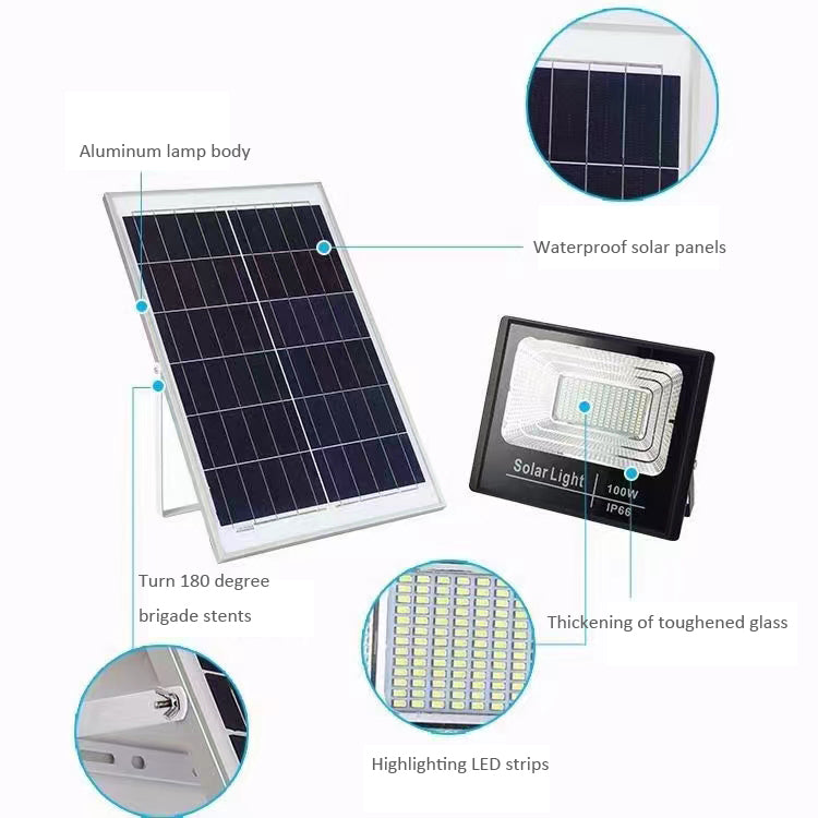 Lámpara Solar de 40W con Panel Solar Independiente para terraza y estacionamiento.