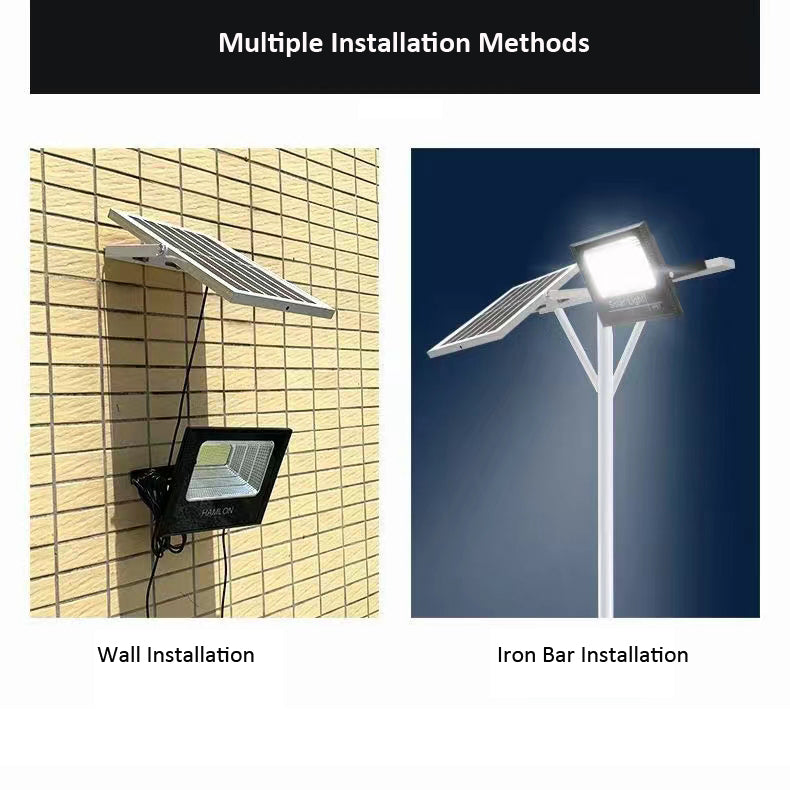 Lámpara Solar de 40W con Panel Solar Independiente para terraza y estacionamiento.