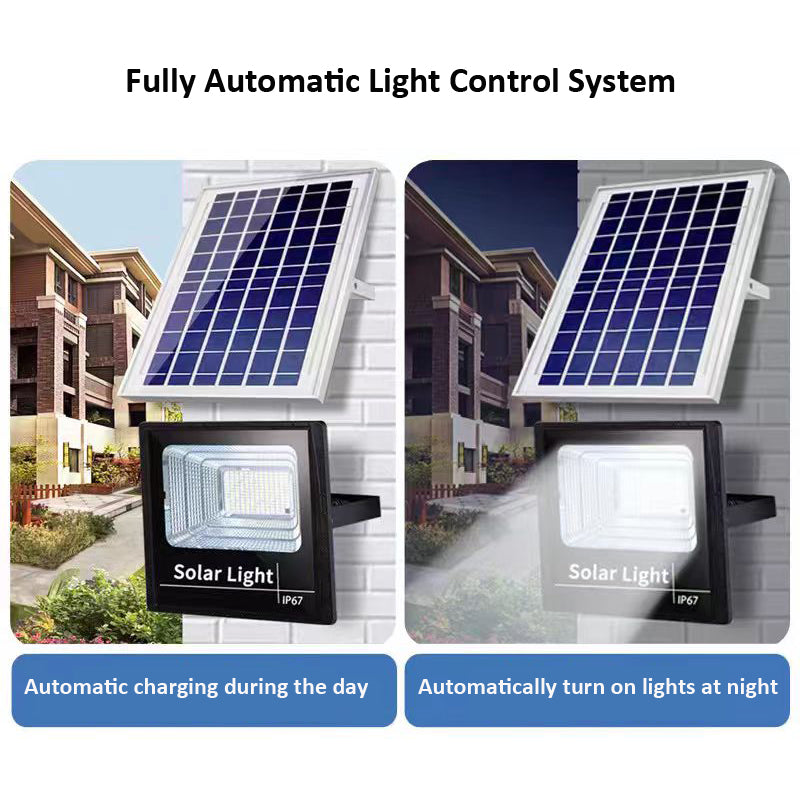 Lámpara Solar de 40W con Panel Solar Independiente para terraza y estacionamiento.
