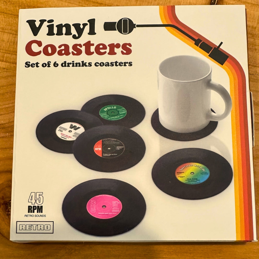 Disco Vinyl Retro posavasos set 6 unidades