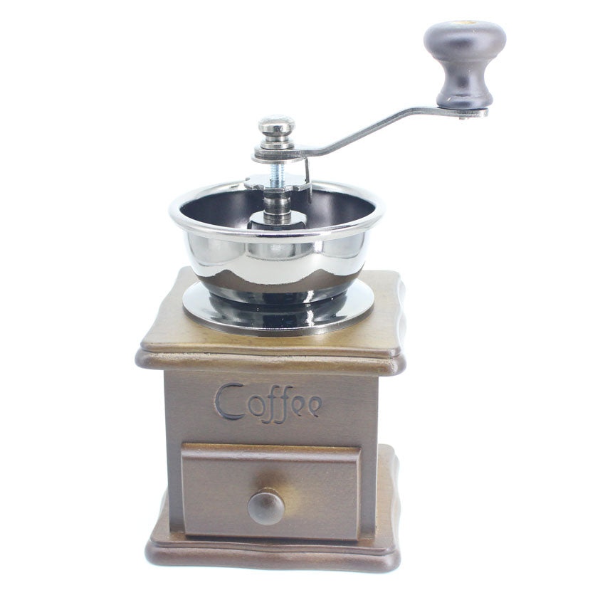 Molino de café Vintage de Metal y Madera