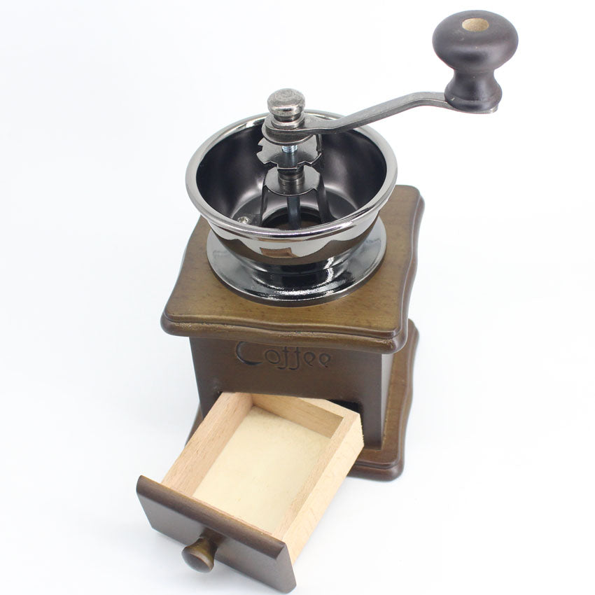Molino de café Vintage de Metal y Madera