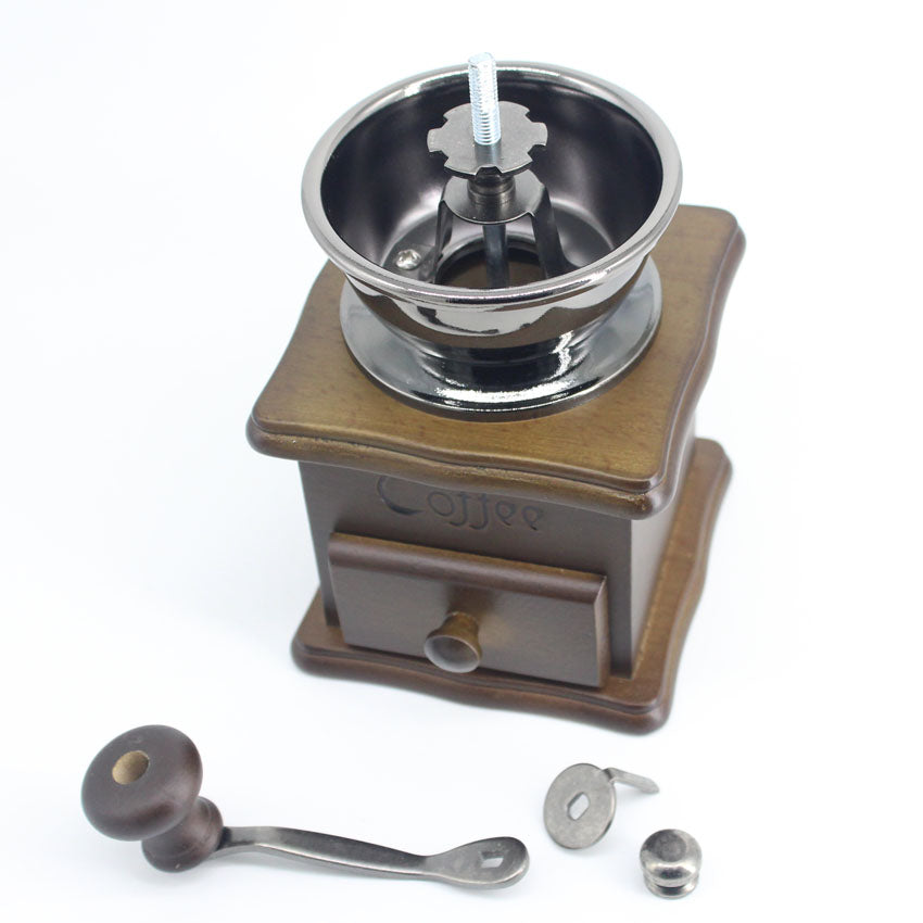 Molino de café Vintage de Metal y Madera