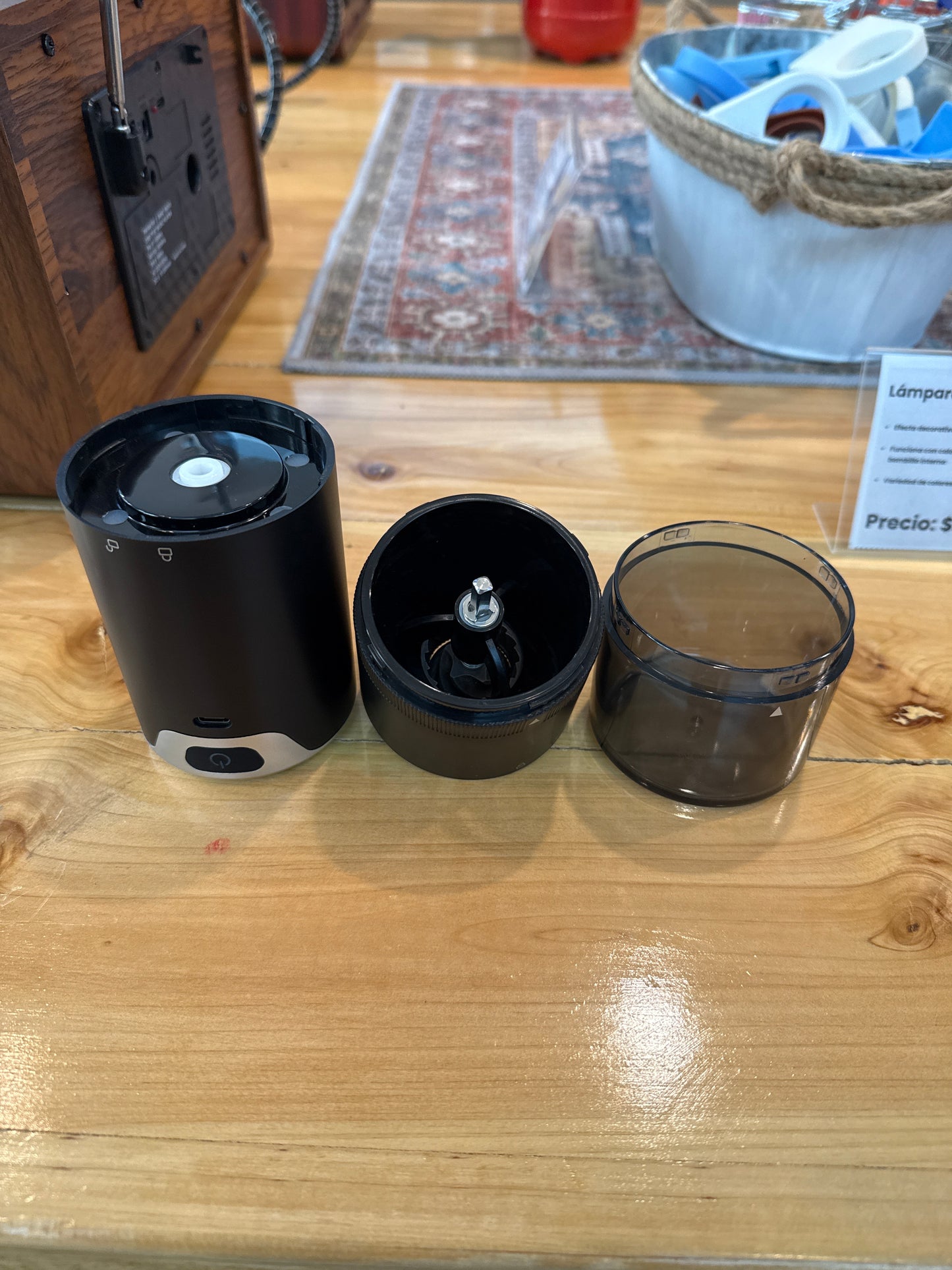 Molino de Café Eléctrico Recargable Color Negro