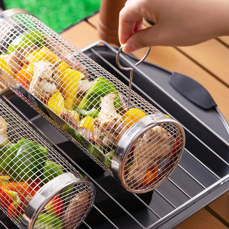 Parrilla redonda para BBQ para vegetales, carnes y asados