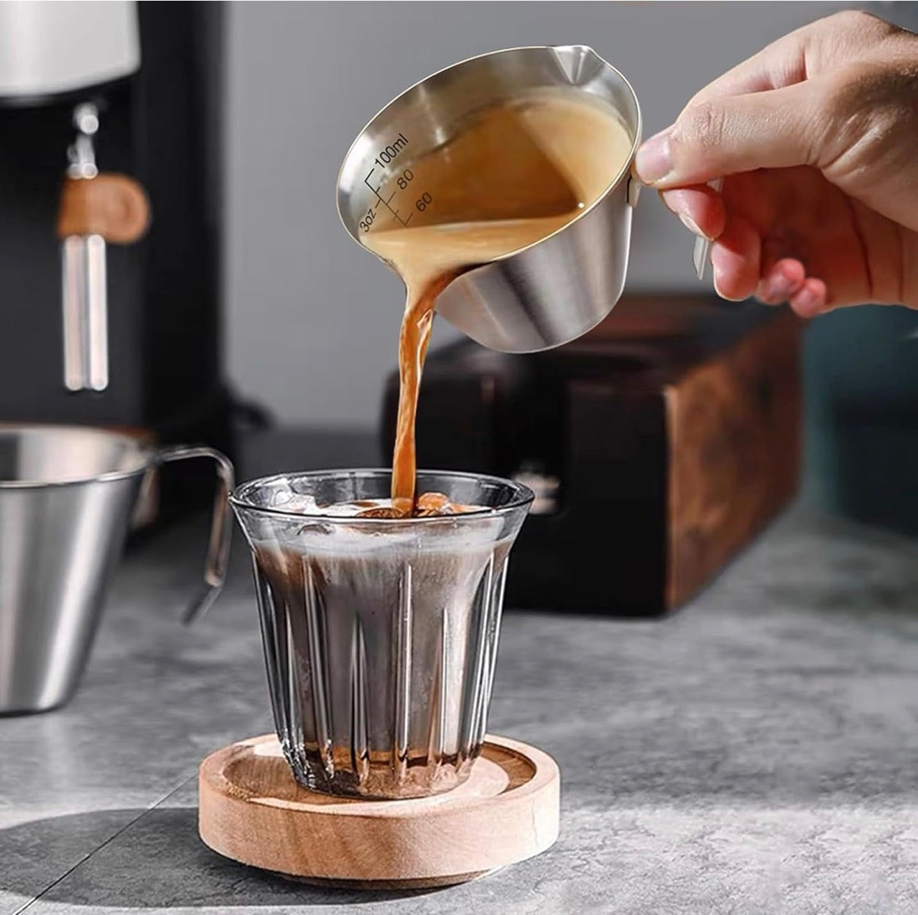 Taza de Espresso con Asa 3.4 oz – Acero Inoxidable Premium