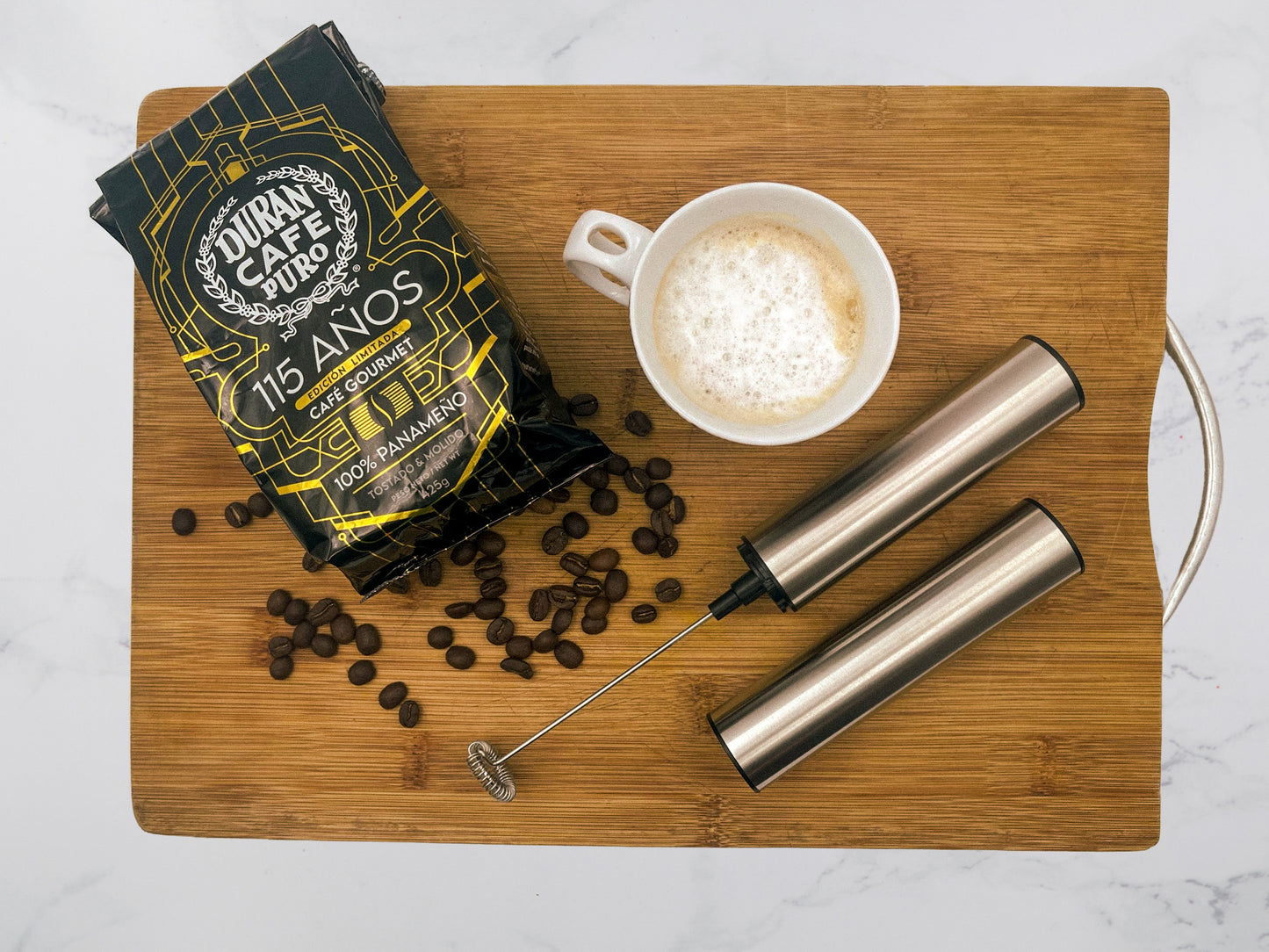 Espumador Samourai batidor eléctrico para café de Acero Inoxidable