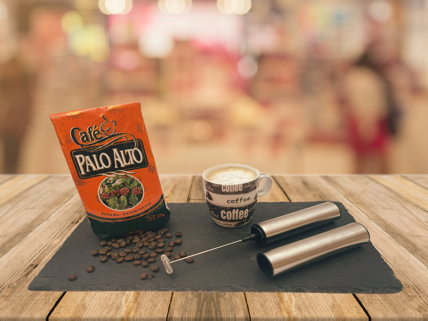 Espumador Samourai batidor eléctrico para café de Acero Inoxidable