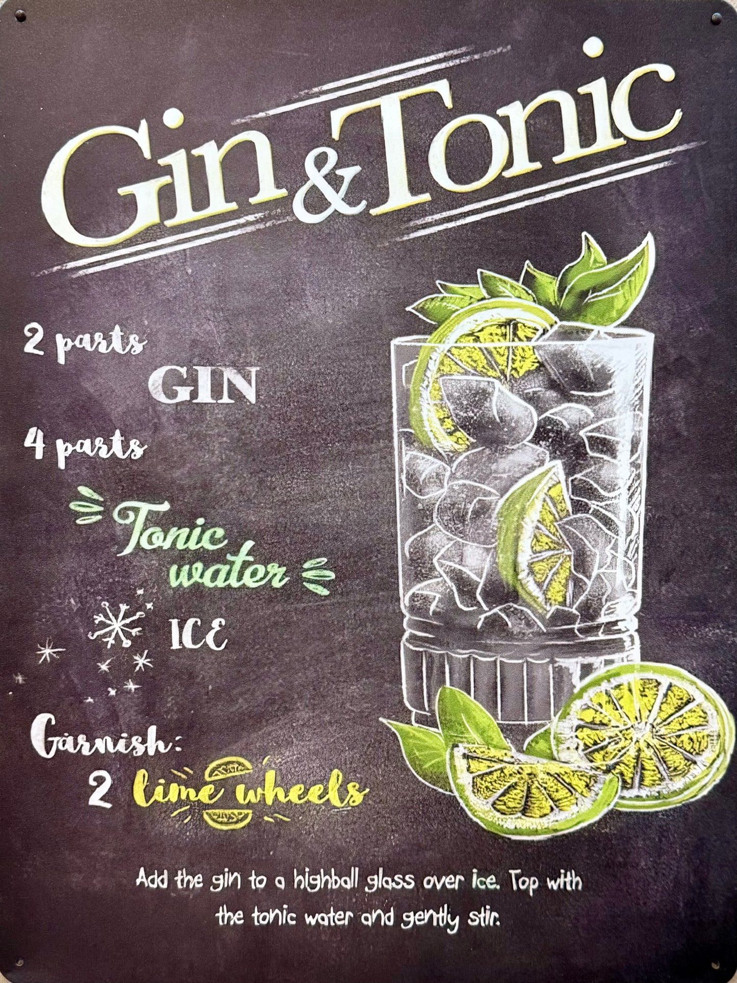 Letrero de Gin & Tonic
