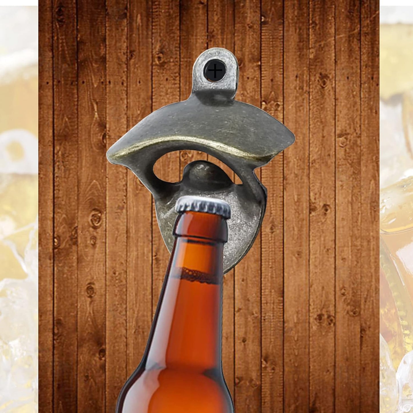 Abrebotellas de bronze de pared sencillo