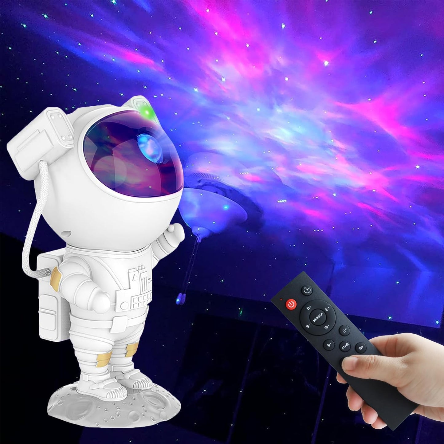 Lámpara Astronauta con Bocina y Proyección Láser de Estrellas – Una Galaxia en Tu Habitación