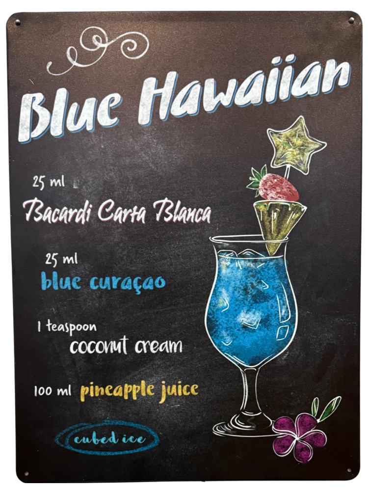 Letrero de Blue Hawaiian